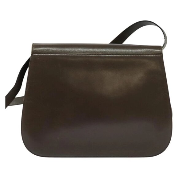 Salvatore Ferragamo Gancini Shoulder Bag Leather Brown Gold - Picture 3 of 15